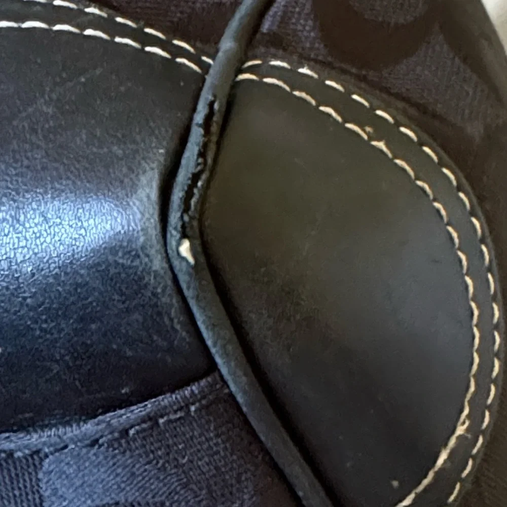 Coach Leatherware Signature Black Canvas Leather Trim and Handle Tote Bag - Picture 13 of 15